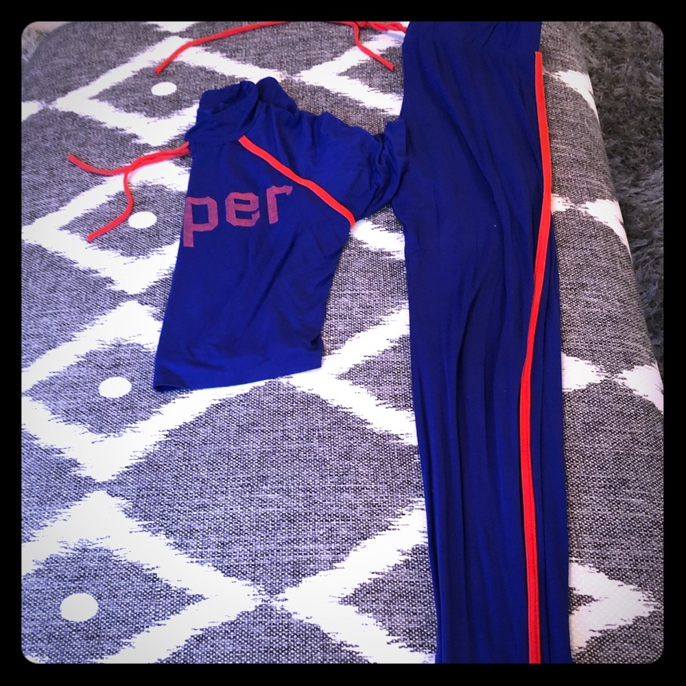 2 piece leggings and crop top outfit